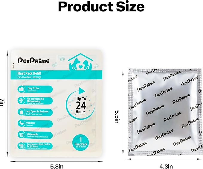 Pet Prime 12-Pack Disposable Heat Packs,24-Hour Odorless Warmth for Heartbeat Plush Toys,Soothing Comfort for Anxious Pets