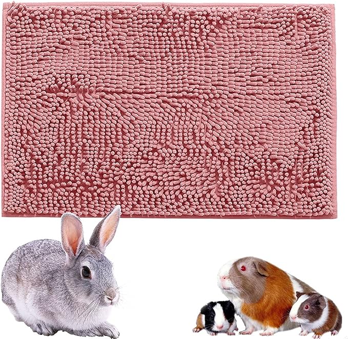 Oncpcare Long Plush Bunny Rabbit Guinea Pig Bed, Winter Warm Bunny Blanket for Rabbits, Guinea Pig Cage Liners Washable Reusable