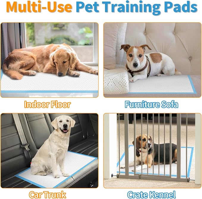 Dog and Puppy Training Pads, 13”×18” Disposable Dog Pee Pads, 100/Counts Ultra Absorbent & Leak-Proof Pet Underpads, Dry Quickly Pee Pad for Dog Cats Rabbits or Other House Training Pet
