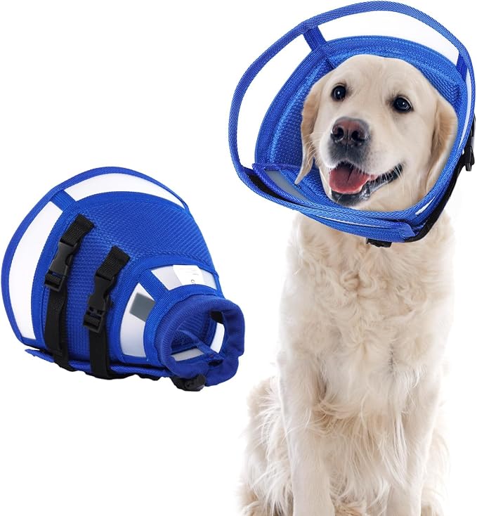 Dog Recovery Collars & Cones, Large Dog Cone, Blue, XL | Adjustable Dog Soft Cone, Stop Licking Wounds After Surgery & Skin Disease, Lightweight, Comfortable Elizabethan Collar