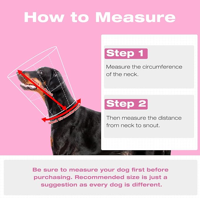 Dog Cone Collar After Surgery,Adjustable Soft Dog Recovery Collar to Stop Licking Wounds,Comfortable Light-Weight Elizabethan Collar for Dogs Anti-Bite Lick Protective Wound,Pink,L