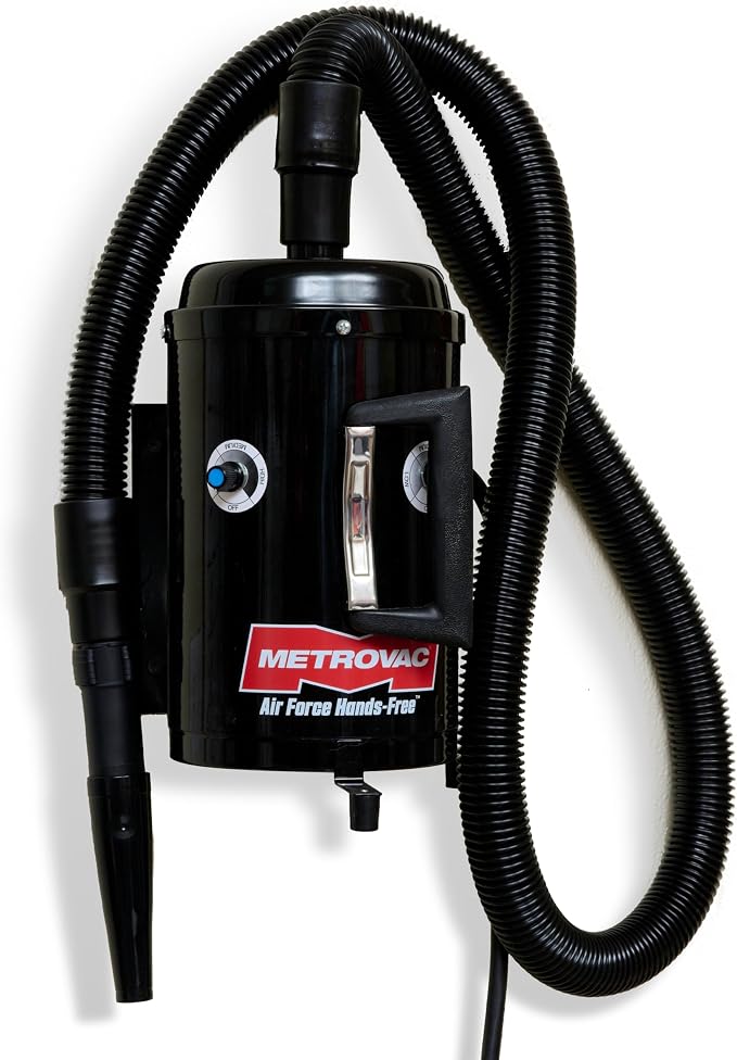 METROVAC Air Force Hands-Free High Velocity Dog Hair Dryer | Variable Speed Pet Grooming Blower with Heat and Adjustable Hose