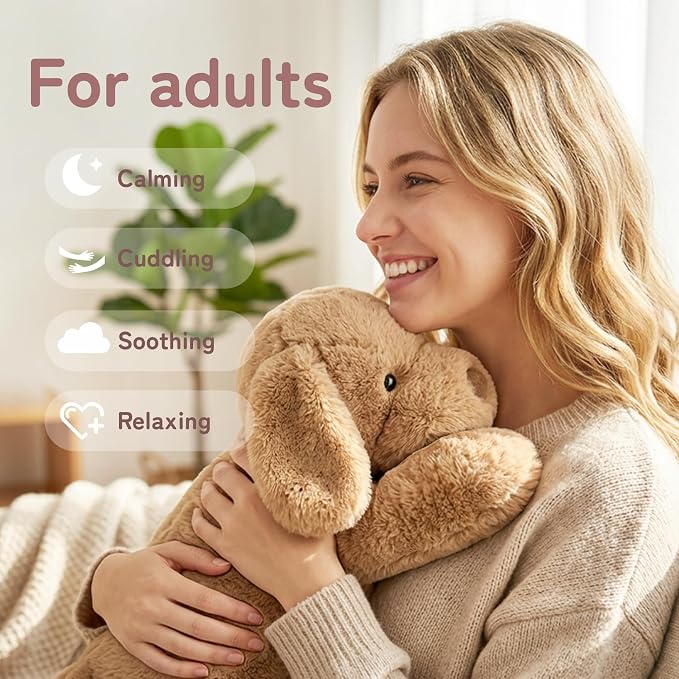 Niuniu Daddy 25" 5lb Dog Weighted Stuffed Animal forKids and Adults, Soft Sensory Plush Body Pillow for Calming Support, Large Animal Toy for Everyday Comfort