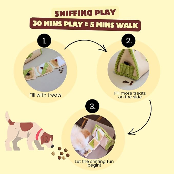 Interactive Hide and Seek Dog Puzzle Toys for Large Medium Small Dogs, 2 in 1 Snuffle Toys