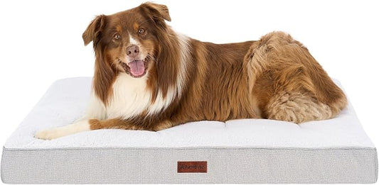 Furhaven Orthopedic Dog Bed – Classic Cushion with Plush Tufted Top, Supportive Foam Mattress, Removable Washable Cover, Joint Relief - Gray, Jumbo