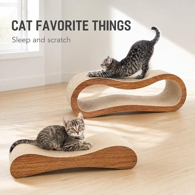 Simple Deluxe Cat Scratcher, 2 in 1 Cat Scratching Board, Cat Cardboard, Scratch Lounger, Large, 27.56 x9.45 x8.86 inch