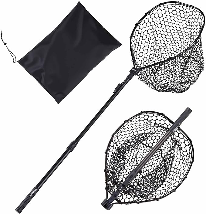 VEVOR Fishing Net, Landing Nets with Telescopic Handle Lightweight and Stronger Fish Gear, Durable and Fish-Friendly, for Kayak, Boat, Bank, Pond