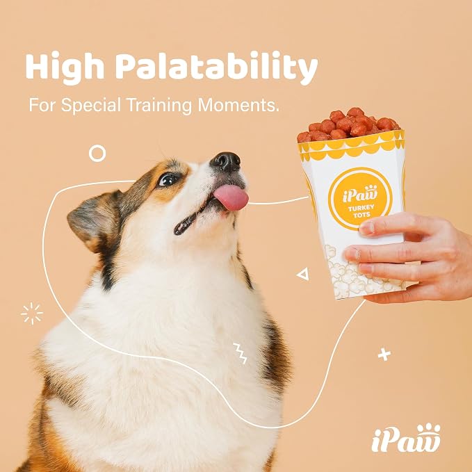 iPaw Chicken Tots Dog Treats for Puppy Training, SQF Certified Human Grade Dog Treat, Hypoallergenic, Easy to Digest (Chicken Tots)