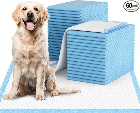 IMMCUTE Dog Pee Pads Extra Large 28"x34", X-Large Training Puppy Pee Pads Super Absorbent & Leak-Proof, XL Disposable Pet Piddle Pad and Potty Pads for Dogs, Puppies, Doggie (60 Count)