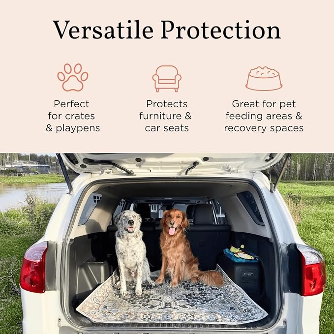 Lovewag Pets Washable Dog Pee Pads, 36" x 48", Waterproof, Non-Slip, Super Absorbent, Reusable Machine-Washable, 2-Pack (Mahogany Weave)