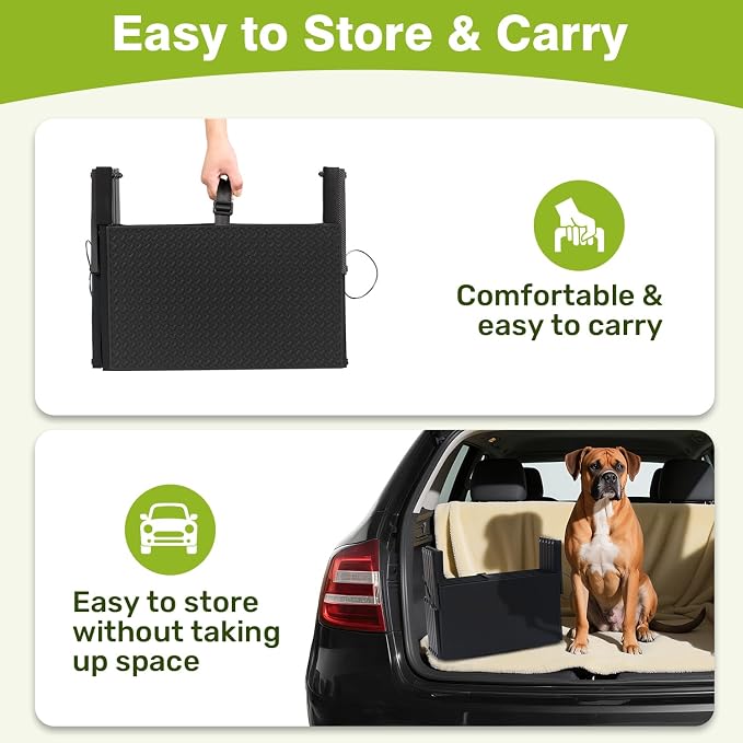 Foldable Dog Car Steps - Upgraded Non-Slip Pet Stairs for Large Dogs, Portable Metal Frame Dog Ramps for High SUV, Truck and Cars, Lightweight Pet Ladder with High Load-Bearing Capacity (7 Steps)