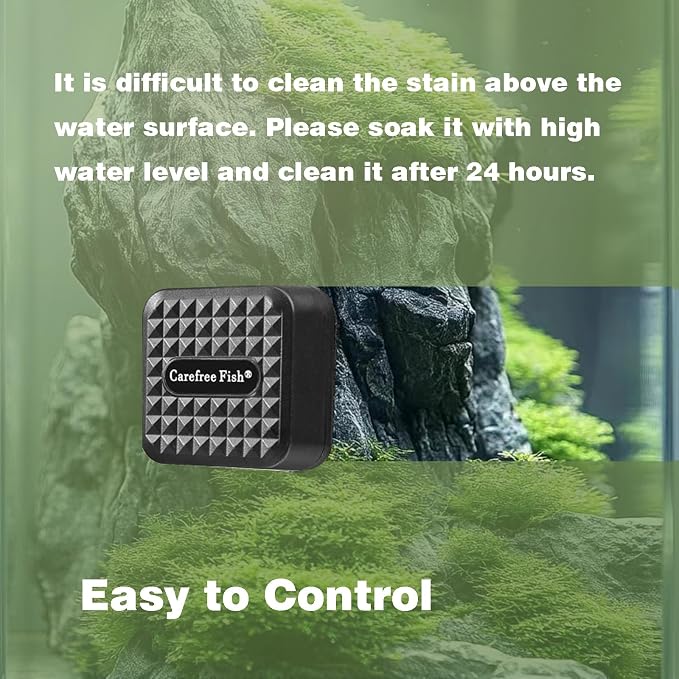 Carefree Fish Aquarium Super Strong Mini Magnetic Cleaner for Glass Fish Tank Tiny Algae Brush Not Floating