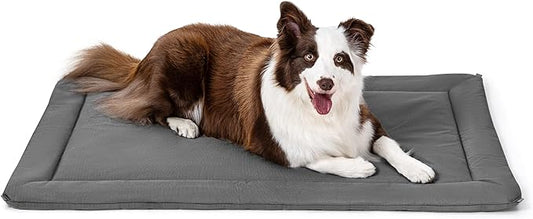 PELZIN Cybarmour 2.0 Chew Proof Dog Crate Pad - Outdoor Chew Resistant Dog Bed with Corner Anchor - Machine Washable - Water & Dirt-Resistant - Large Breeds & Fits 36-Inch Crate - 35"x21", Charcoal