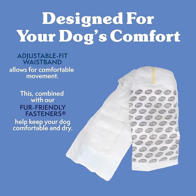 Simple Solution Disposable Dog Diapers, Wraps for Male Dogs, Puppy Diaper, Potty Training, Puppy Essential, Absorbent, Wetness Indicator, For Small Pets, 12 – 19 Inch Waist (S,12 Count)
