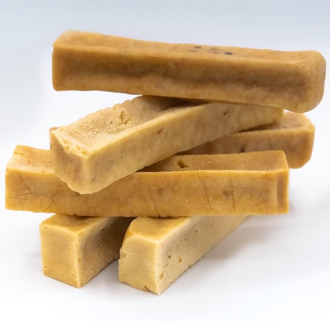 EcoKind Yak Cheese Himalayan Dog Chews, Yak Chews for Large Dogs, Long Lasting Bone for Aggressive Chewers, 4 Ingredients, Natural High Protein Treats, No Additives, Peanut Butter, Large - 18+ Chews