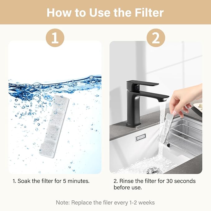 10+10 Pack Replacement Filters Compatible with SIBAYS/Kastty 4Gal/15L Stainless Steel Dog Water Fountain, Includes 10 Filters & 10 Sponges