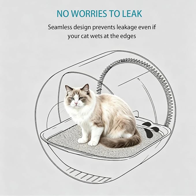 2-Pack Waterproof Pad for Self Cleaning Litter Box, Washable Removable Cat Litter Box Pads, Leak-Proof Replacement Liner Accessories