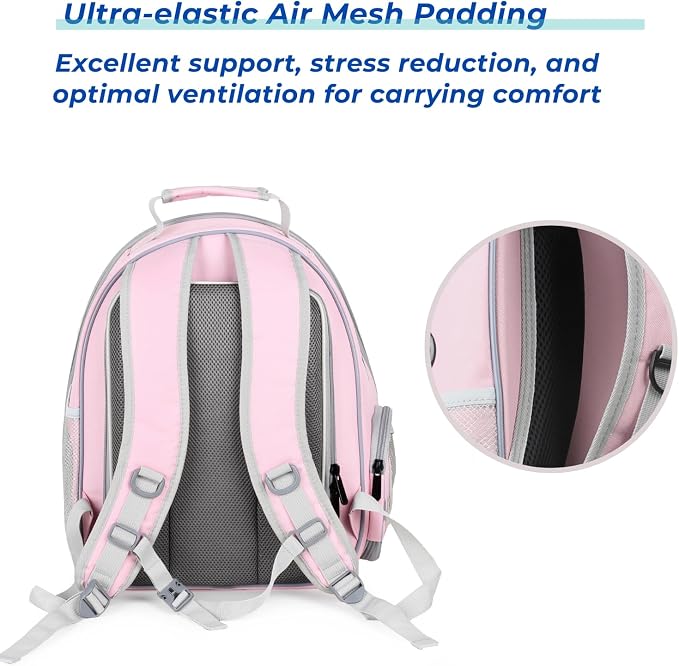 Lollimeow Expandable Cat Backpack Carrier for Large Cats & Small Dogs - Airline Approved Pet Bubble Backpack with Dual-Side Expansion, Perfect for Travel, Hiking & Outdoor Adventures, Up to 16lbs