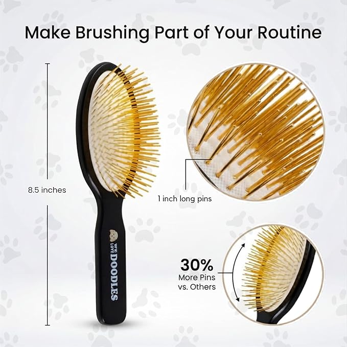 We Love Doodles Pin Brush for Dogs & Dog Grooming Scissors Kit