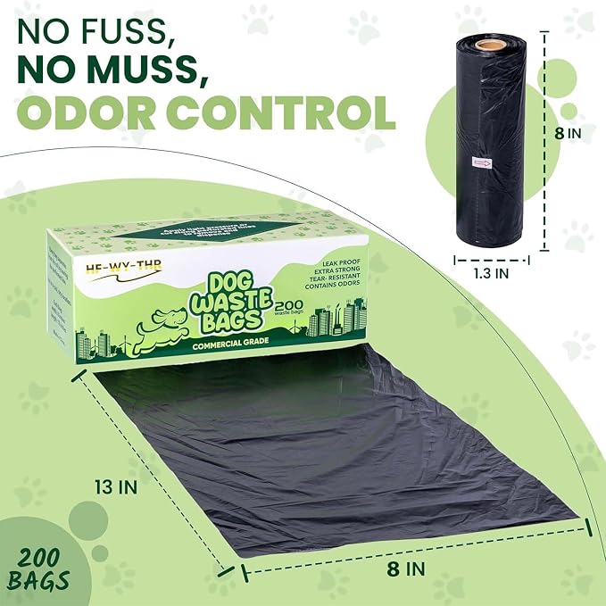 Dog Waste Bags 2000 Count - Thick, leakproof, tear-resistant replacement poop bags for outdoor dispensers