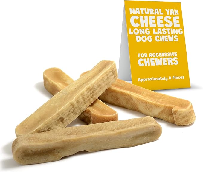 Yeti Dog Chew - Yak Cheese Himalayan - Healthy Long Lasting - Yak Chews for Large, Medium and Small Dogs - Yak Bones for Dogs - Natural Yak Cheese - X-Large, 3 lb, Approx 8 Pcs