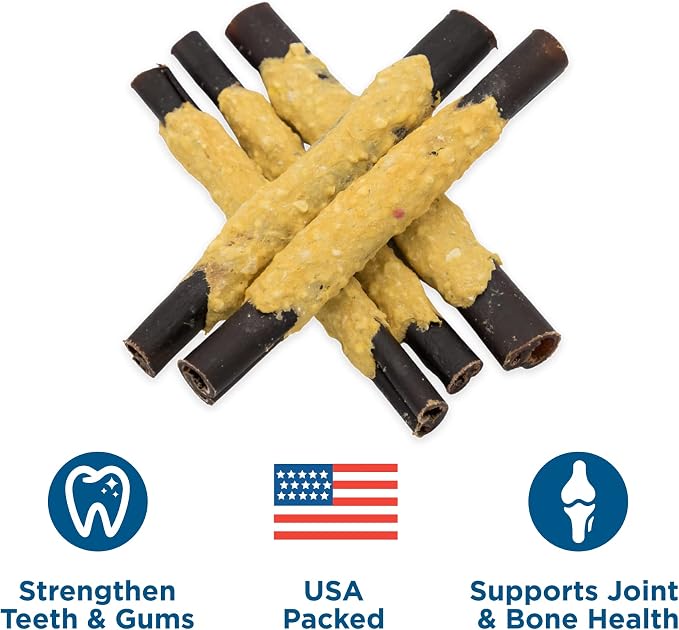 Best Bully Sticks Cheese Wrapped Beef Collagen Sticks - 6 Inch 12 Count (Pack of 1) - Natural, Long-Lasting, Limited Ingredient Treat, Supports Joints, Skin, Coat
