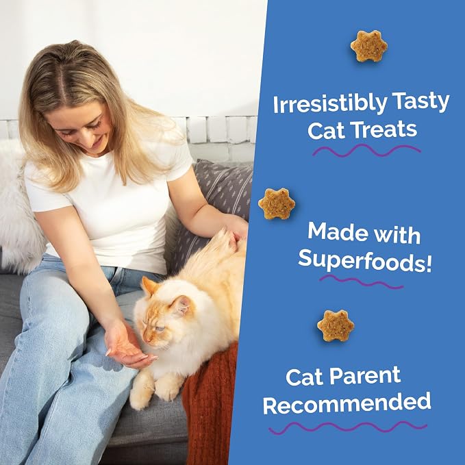 Fruitables Cat Treats, Healthy Treats for Cats, Low Calorie and Packed with Protein, Crunchy Biscuits, No Wheat, Corn or Soy, Made with Real Chicken and Blueberry, 30oz