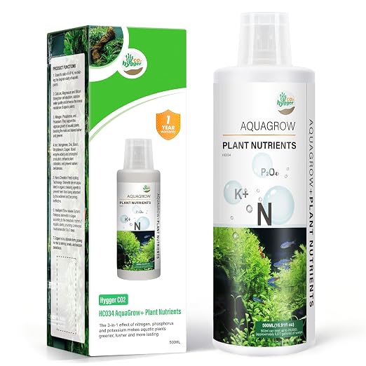 HC034 Aquarium Plant Liquid Fertilizer - Advanced Macro Nutrient Solution for Freshwater Planted Tanks, Promotes Root & Leaf Growth, 150ml/500ml/1000ml (1000mL)