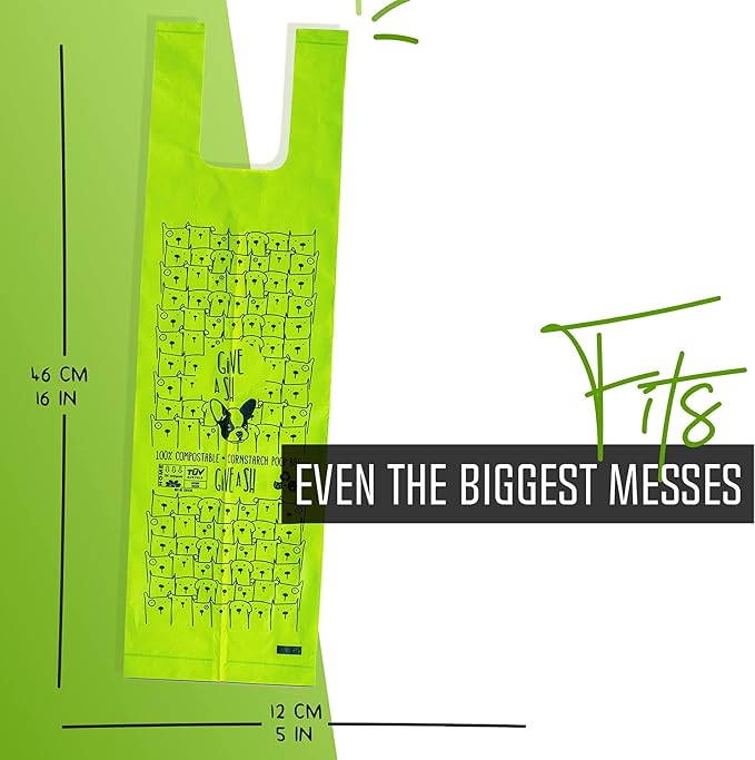 120 Handled Compostable Dog Poop Bags and 100 Plant-Based Pet Wipes