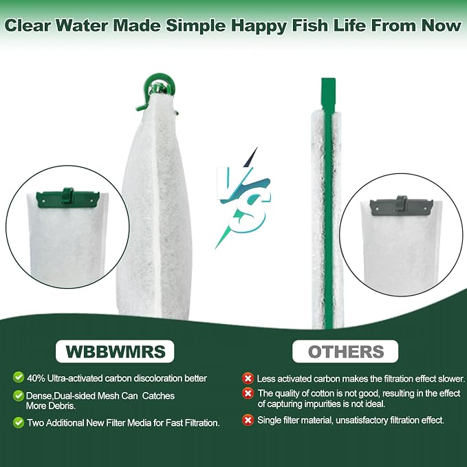 xbbwmrs 8 Count Medium Filter Cartridges Compatible with Tetra Whisper Bio-Bag Filters Medium Replacement Filter Cartridges for Whisper ReptoFilter and 10i IQ10 PF10 Power Filters -Ready to Use