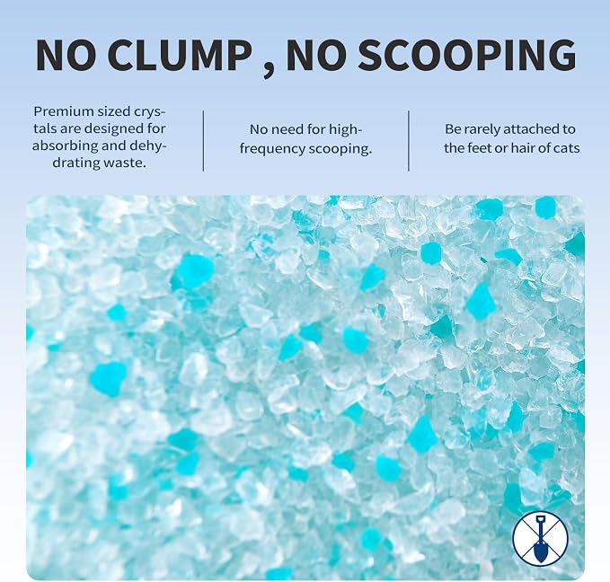 ABCPET Cat Litter Crystals No Clumping Odor Control Kitty Litter Non-Clumping No scooping Low Dust, Low Tracking, Dehydrates Waste Cologne - 17.2 lbs (4 x 4.3 lb Packs)