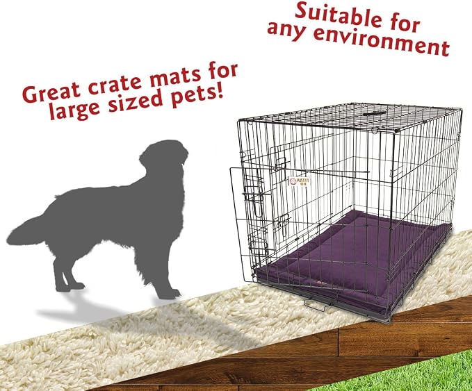 Majestic Pet 720570929883 Villa Crate Dog Bed Mat, Aubergine Purple, 42"