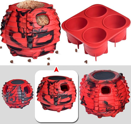 XHX Long-Lasting Interactive Dog Toy Safe for Medium and Large Dogs 25-75 lbs(Red and Black, Medium)
