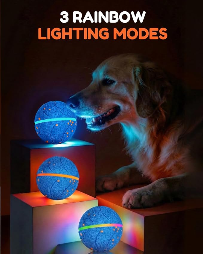 osou Smart Interactive Dog Toys, Automatic Moving Rolling Bouncing Dog Ball for Medium & Large Dog Breeds, E-TPU Durable & Waterproof, with Irregular Motion to Encourage Active Play