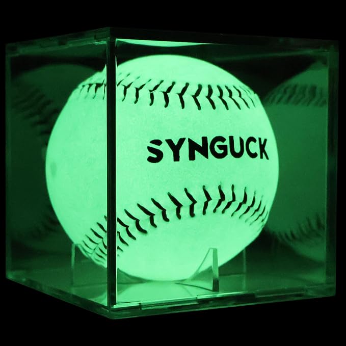 SYNGUCK 1/6 Pack Glow in The Dark Baseballs – Light Up Baseball Official Size | Glow Balls for Night Games, Practice, Gifts for Kids,Boys, Girls & Fans