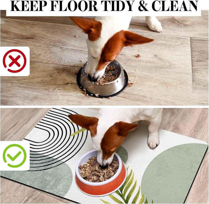 Dog Food Mats for Floors, Absorbent Dog Bowl Mat for Food and Water Dispenser, Quick Dry Cat Food Mat Pet Supplies