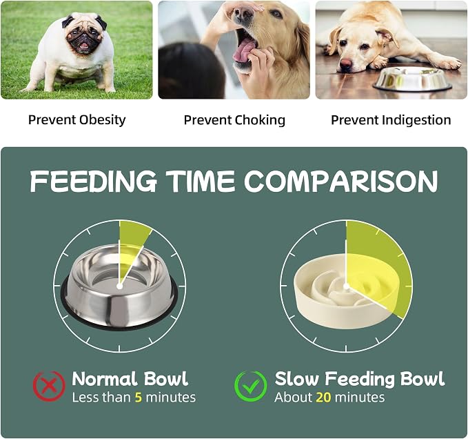 Havniva Ceramic Slow Feeder Dog Bowls, 0.9 Cups Dog Bowl Slow Feeding for Small Breed, 6.1inch Puzzle Dog Food Bowl Slow Feeder Non-Slip Anti-Gulping and Anti-Choking Reduces Bloating