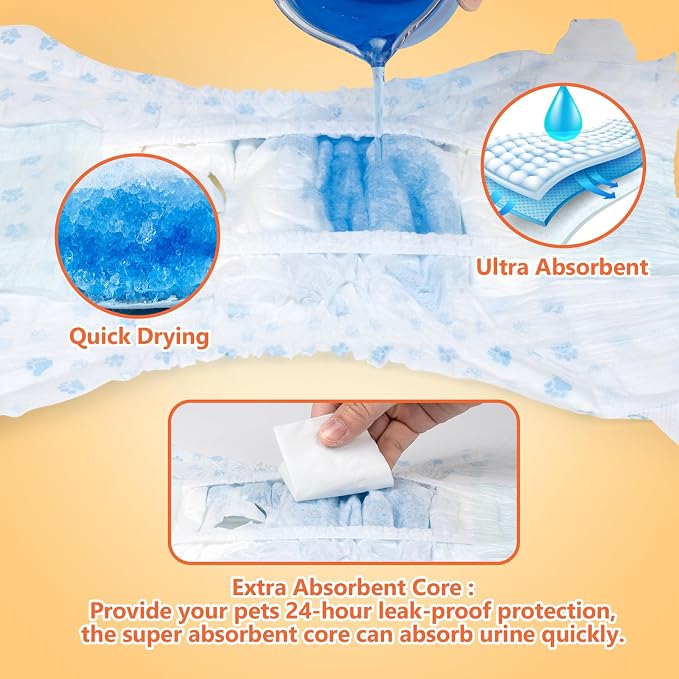 Pet Soft Dog Diapers Female - Disposable Puppy Diapers, Cat Diaper 36pcs XSmall