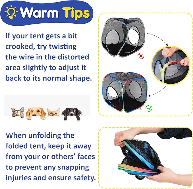 Outdoor 5-in-1 Portable Cat Tunnels - Cat Enclosure with Tent for Indoor Cats, Enclosed Catio for Kitty & Small Animals