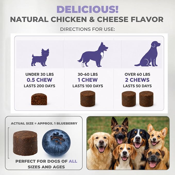 Mighty Petz MAX Hemp Calming Chews for Dogs - Dog Anxiety Relief with Melatonin + Hemp Oil. Dog Calming Treats, Calming Dog Chews, Advanced Pet Composure and Sleep Support