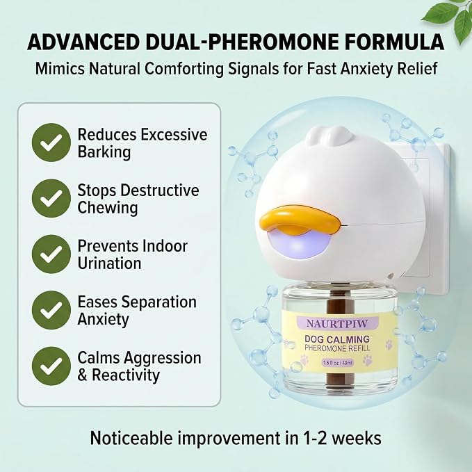 Dog Calming Diffuser 10 Pack (2 Plug-in Diffusers + 8 Refills), 240 Days Supply, Dog Pheromone Diffuser for Anxiety Relief, Reduce Barking, Chewing, Aggression, Indoor Urination & Separation Anxiety