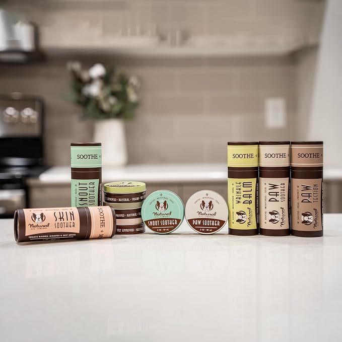 Natural Dog Company Powerhouse Bundle, Includes 5 Healing Balms that Relieve Skin Irritations, Cracked Paws and Dry Noses, Organic, All Natural Ingredients, 5 X 0.15oz Travel Sticks