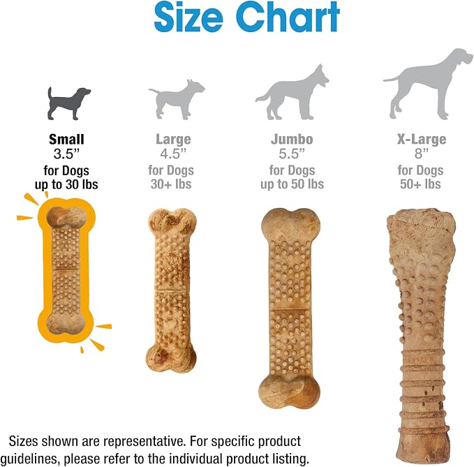 Nylabone Nubz Natural Dog Chew Treats for Puppies, Long Lasting Dog Bones Made in USA, Puppy Training Treats, Turkey & Sweet Potato Flavor, for Small Dogs Up to 25 lbs. (28 Count)