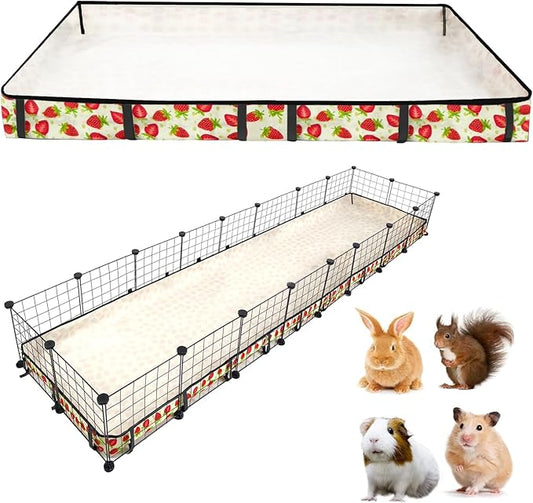 Guinea Pig Cage Liner，Washable Waterproof Oxford Cloth Cage Liners for Small Animals,Hamster Chinchilla Hedgehog Rabbit and Other Small Animals Not Include Cage(24x96 inches)
