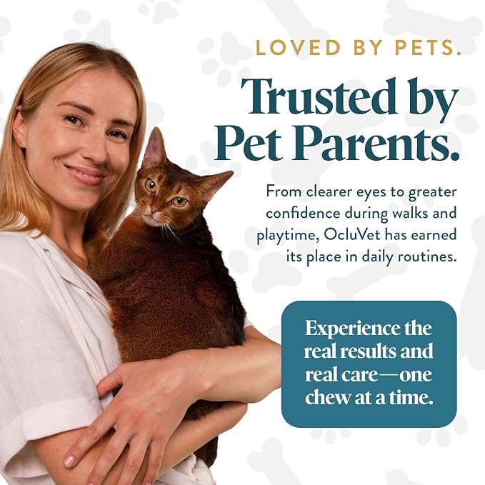 OcluVet Bundle Eye Supplements for Dogs & Cats | Vision Chews with Omega-3 for All Ages | Includes 30 Chicken Liver Flavored Chews & Pet Eye Drops, 16 mL | Antioxidants & 2% NAC for Cataracts