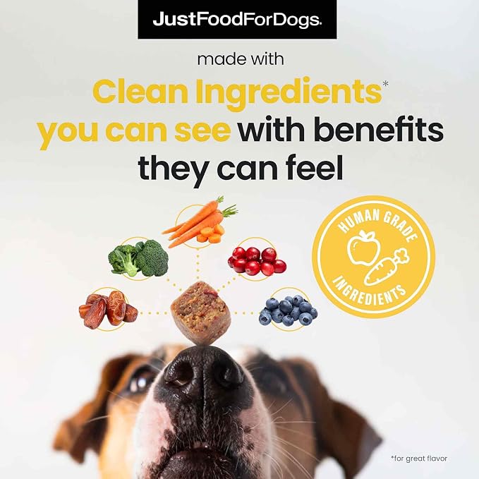 JustFoodForDogs 10-in-1 Multifunctional & Hip + Joint Supplement Soft Chews for DogsPlant-Based, Human Grade -45 Count of Each, 90 Chews Total