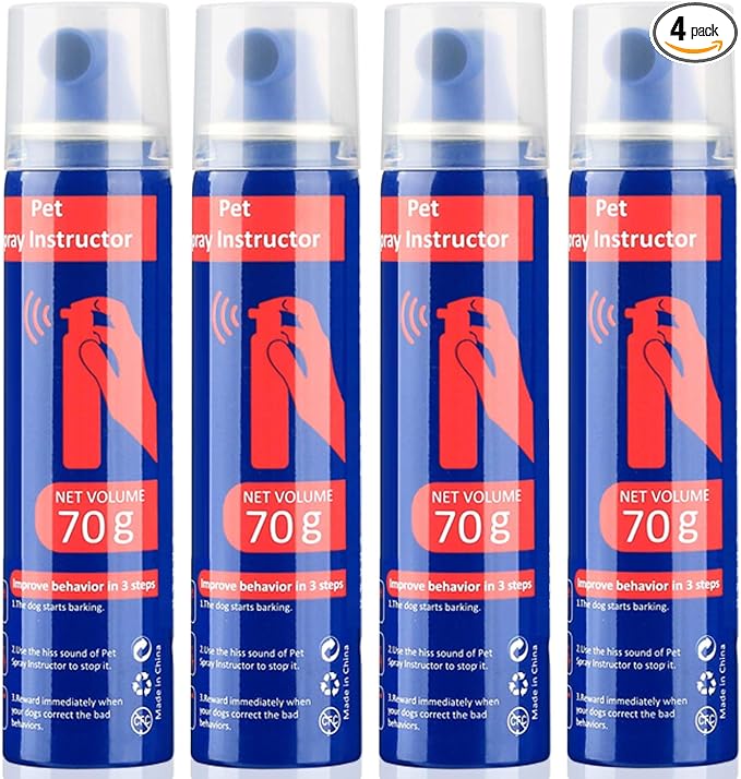 Dog Corrector Spray 70ml 4 Pack Pet Trainer Spray, Corrector Spray for Dog to Stops Barking, Jumping Up, Food Stealing, Dog Fights, Avoidance, Unwanted Dog Behaviour