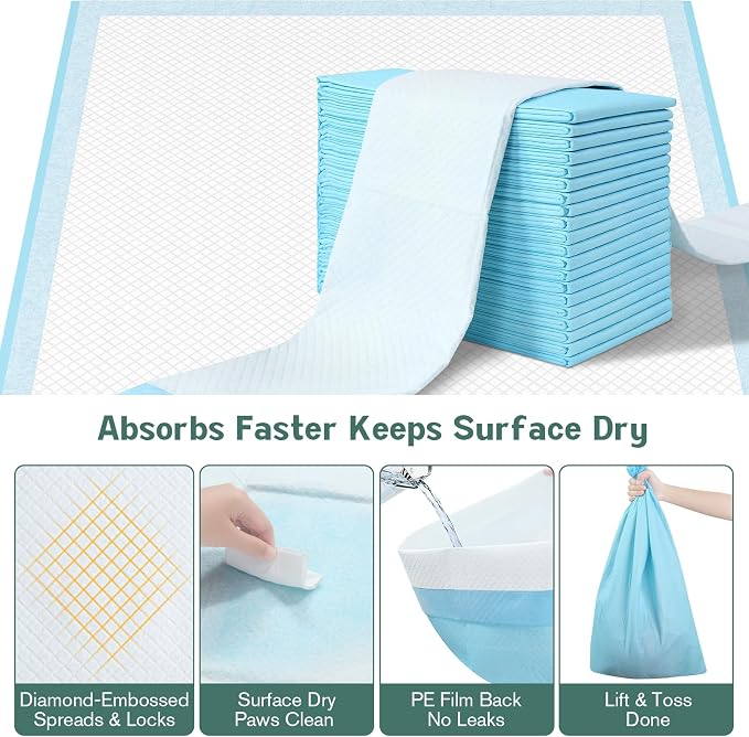 Large Puppy Pee Pads for Dogs 31" x 36" 100 Count, 6-Layer Leak-Proof XXL Dog Pee Pads Extra Large, Super Absorbent Quick-Dry Thick Disposable Potty Training Pads