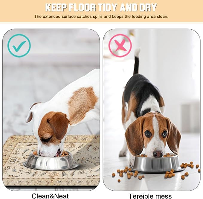 Dog Food Mat for Floors Waterproof Quick Dry Pet Placemat Cat Feeding Bowls Mats for Food and Water, Eco-Friendly Dog Accessories Diatomite Pets Supplies 12" X 20"