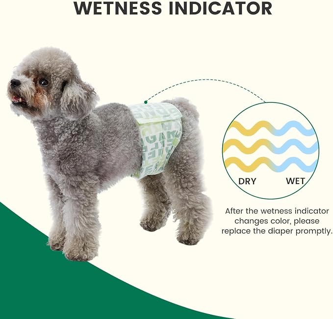 Gardner Pet Male Dog Diapers Disposable 50 Ct, Male Dog Wraps with Wetness Indicator & Flashdry Gel Technology, Dog Diapers Male for Puppy Training, Marking, Incontinence, Travel - Small